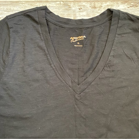 Arizona Jean Co Juniors Young Women's V-Neck Tee Short-Sleeve T-Shirt Black XL - Picture 7 of 9